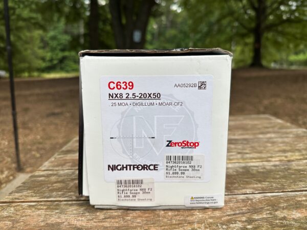 Nightforce NX8 F2 2.5-20X50 Rifle Scope - Image 7